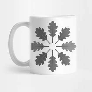 Radial Oak Leaves (Grey) Mug